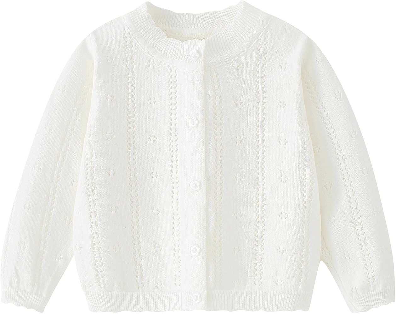 AMIYAN Baby Girls Cardigan Toddler Cotton Knit Button Up Sweater for 18M-7Y | Amazon (US)
