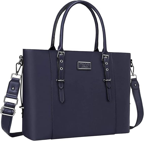 MOSISO PU Leather Laptop Tote Bag for Women (15-16 inch), Waterproof Large Capacity Business Work... | Amazon (US)