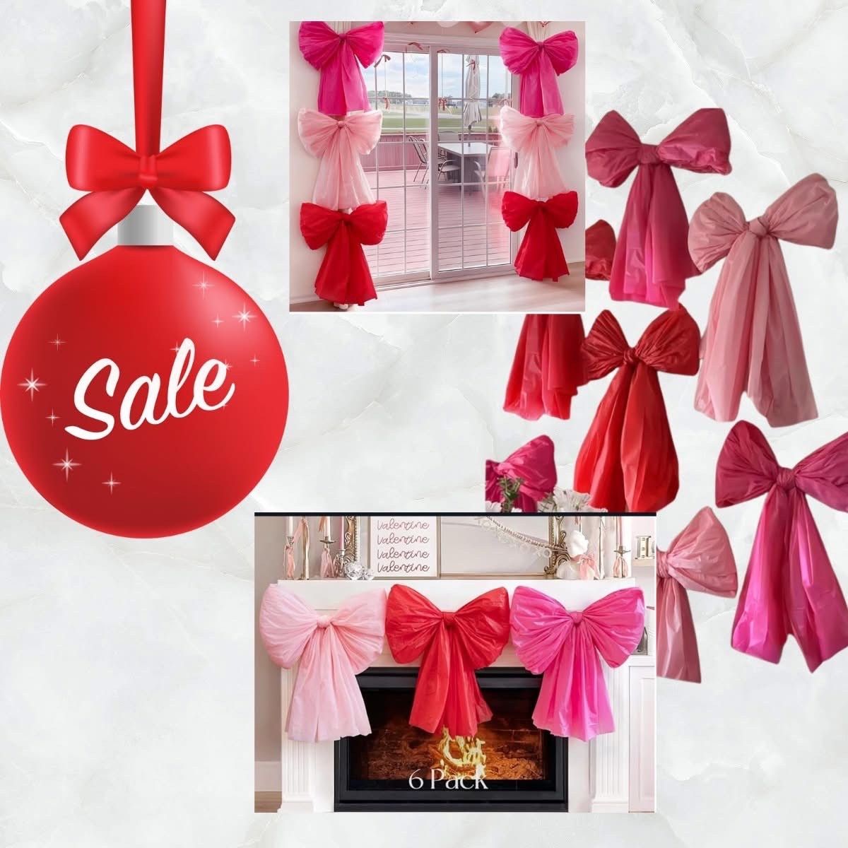 Only $7.79 for this 6 pack of jumbo XL bows for Valentine’s Day decor!
Must use the promo code: CPTZOKMV 

#LTKHome #LTKSaleAlert #LTKHoliday