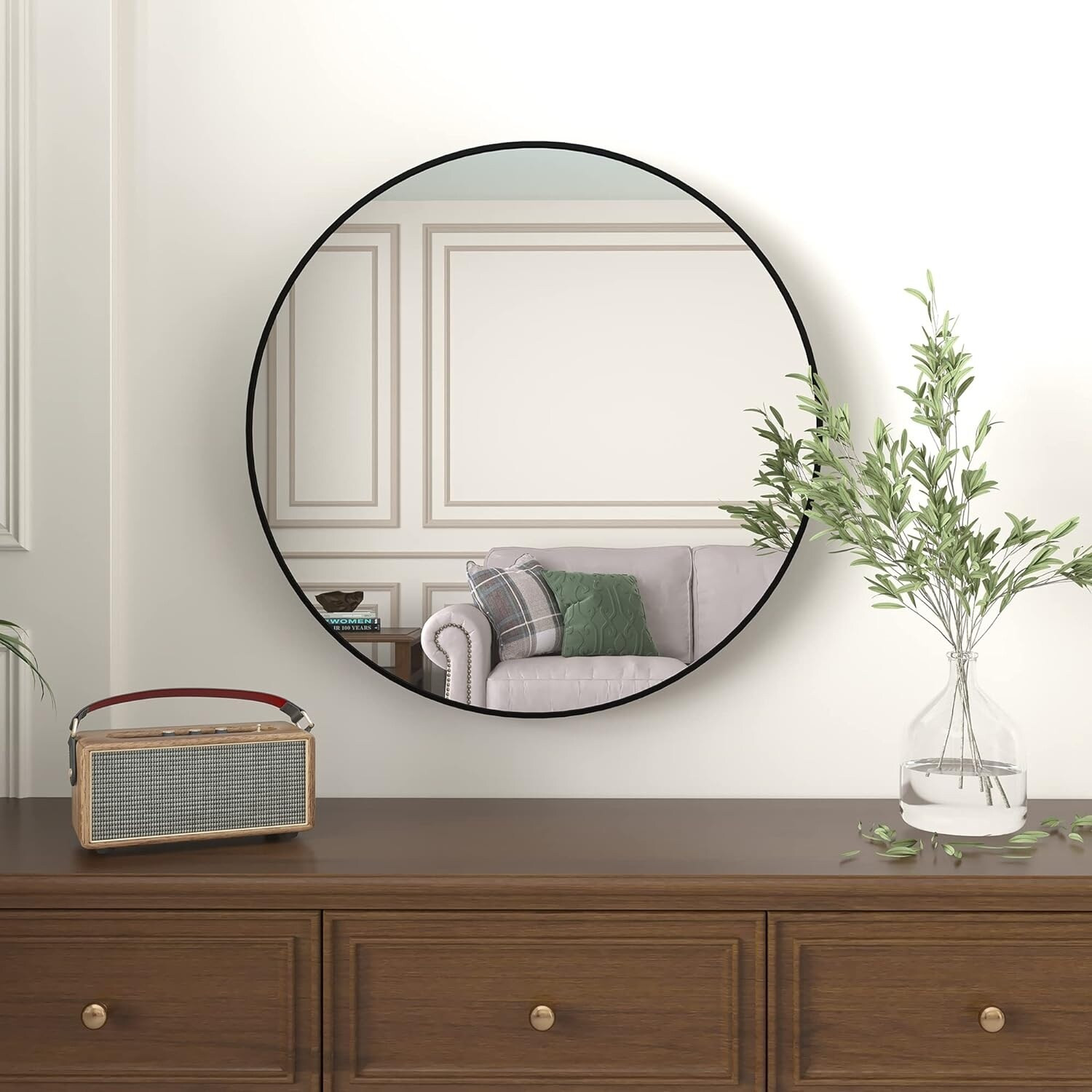 36 IN Metal Round mirror for Living Room, Dining Room, Foyer, Bathroom, Office | Bed Bath & Beyond