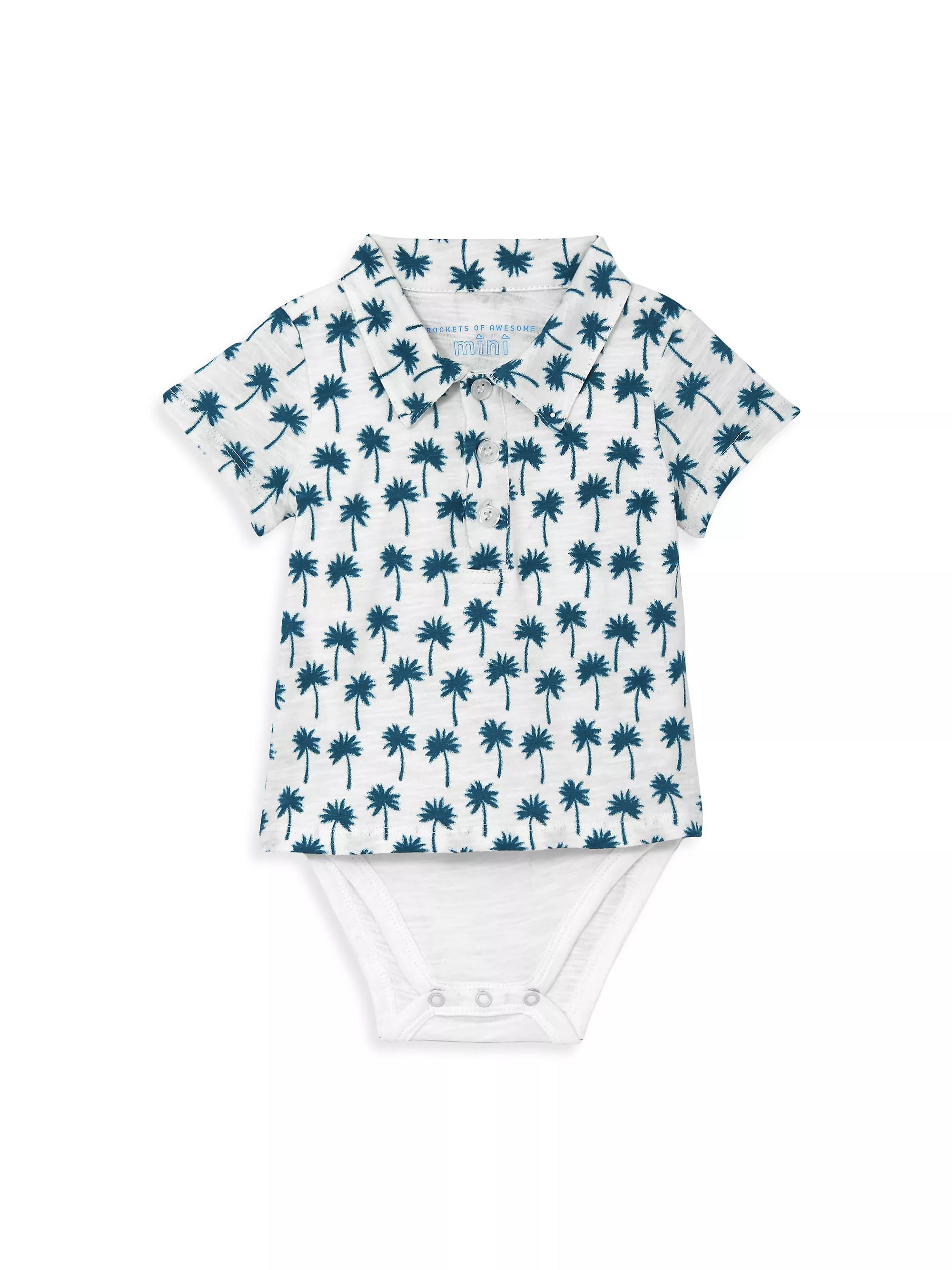 Baby Boy's Palm Tree Print Polo Bodysuit | Saks Fifth Avenue