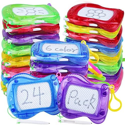 ELCOHO 24 Pieces Mini Magnetic Drawing Board Magnetic Doodle Board with Pen Keychains Erasable Sk... | Amazon (US)