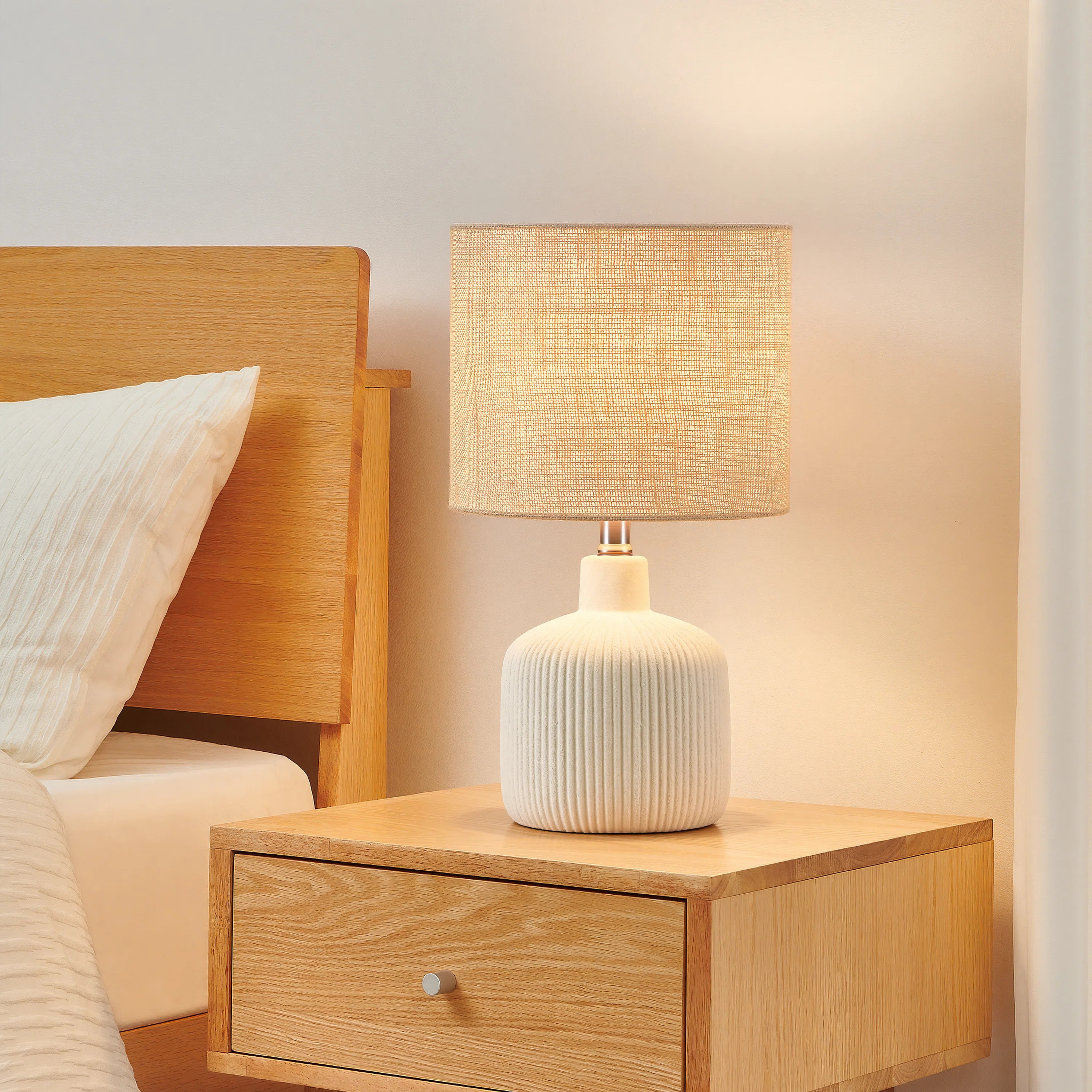 17.75 Cream White Ceramic Table Lamp | Wayfair North America
