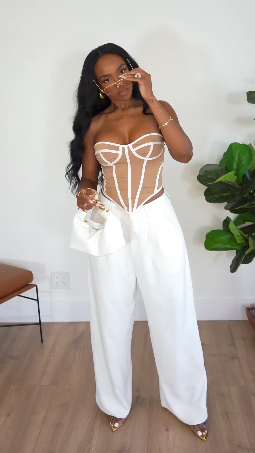 Scroll to shop this effortless neutral outfit that feels both elevated and relaxed. The wide-leg white trousers paired with the structured neutral top create a polished look that’s easy to style for multiple occasions, making it a great long-term piece with strong cost-per-wear value.

Perfect for vacation outfits, brunch dates, summer dinners, resort wear, and elevated everyday looks.

5'4" | 138 lbs | 34D bust | 27" waist | 40" hips

#LTKvlog #LTKootd #LTKSpringSale

#LTKgrwm #LTKPetite #LTKootd