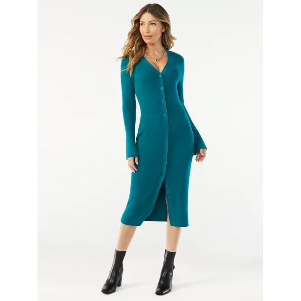 Sofia Jeans by Sofia Vergara Women's Rib Knit Dress - Walmart.com | Walmart (US)