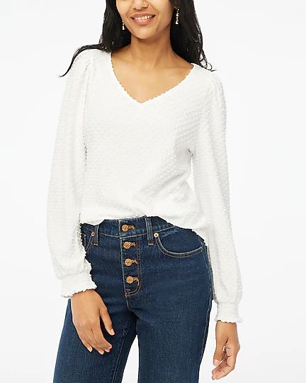 V-neck clip-dot top | J.Crew Factory