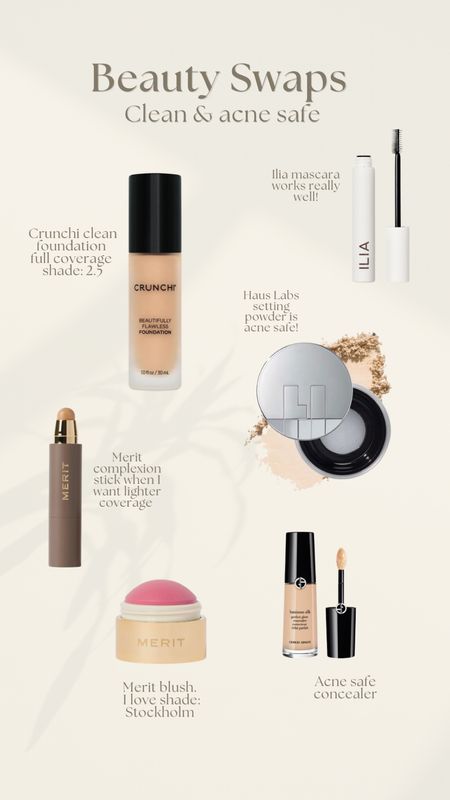 Acne safe clean makeup swaps

#LTKbeauty