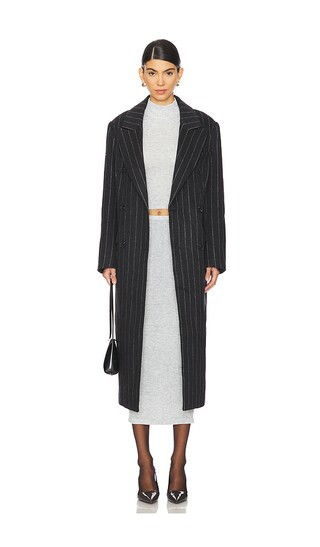 Morana Coat in Grey Stripe | Revolve Clothing (Global)