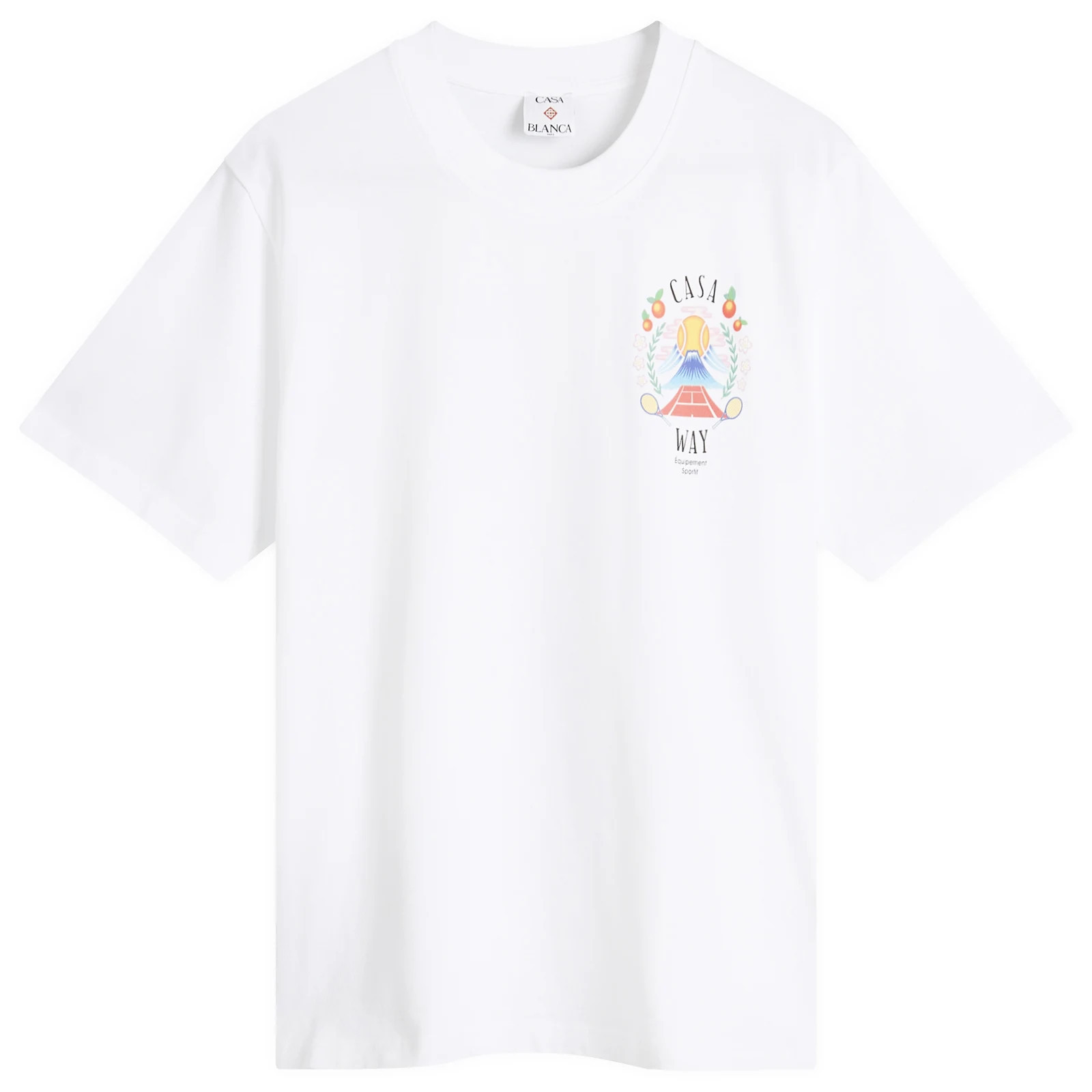 Casablanca Men's Casa Way Mountain Printed T-Shirt in White, Size XX-Large | END. Clothing