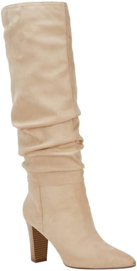 Juliet Holy Womens Knee High Boots Pointed Toe Pull On Chunky Heel Winter Booties | Amazon (US)