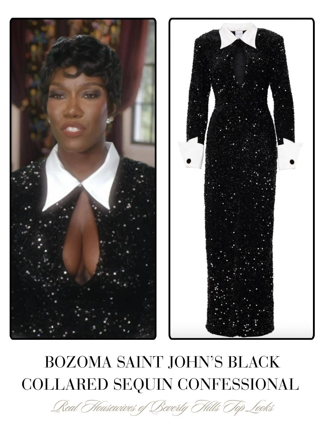 Bozoma Saint John’s Black Collared Sequin Confessional Look 