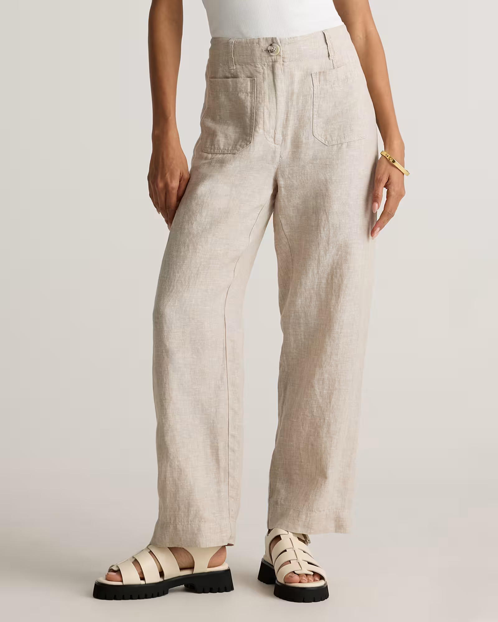 100% European Linen Patch Pocket Wide Leg Pants | Quince