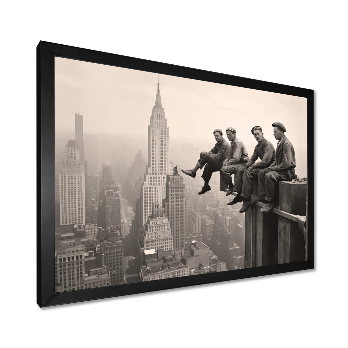 Vintage New York Empire State Building Workers - New York Wall Art | Wayfair North America