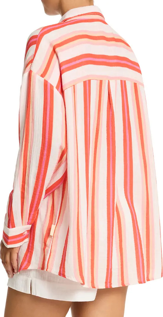 West Coast Beach Stripe Cover-Up Shirt | Nordstrom