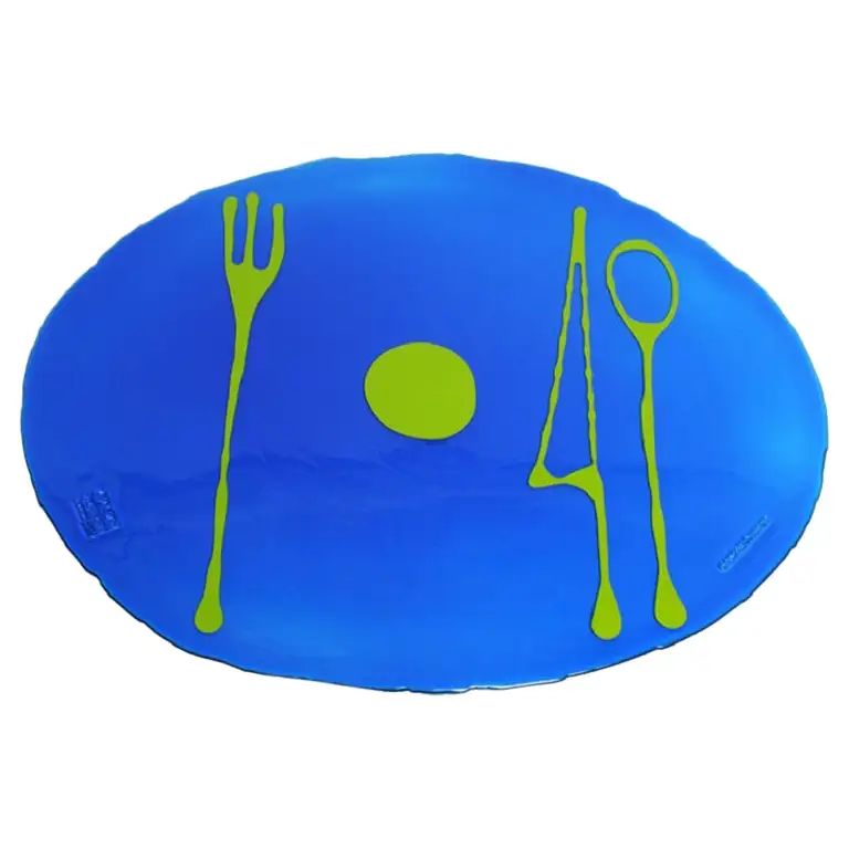 Set of 4 Table Mates Placemats Clear Blue and Matt Lime by Gaetano Pesce | 1stDibs
