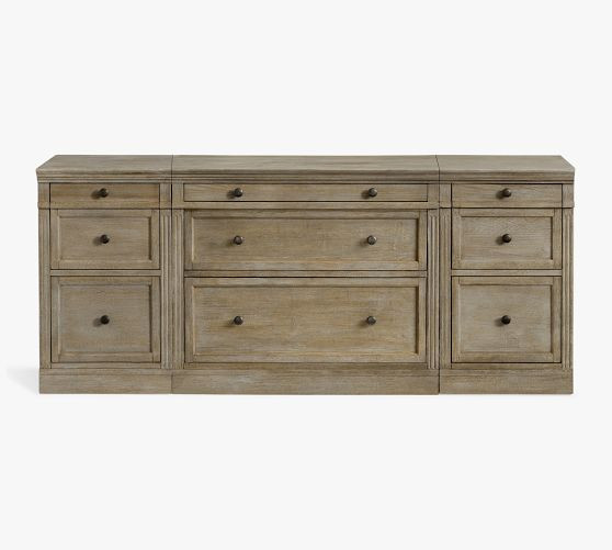Livingston Media Console with File Cabinets (70'') | Pottery Barn (US)