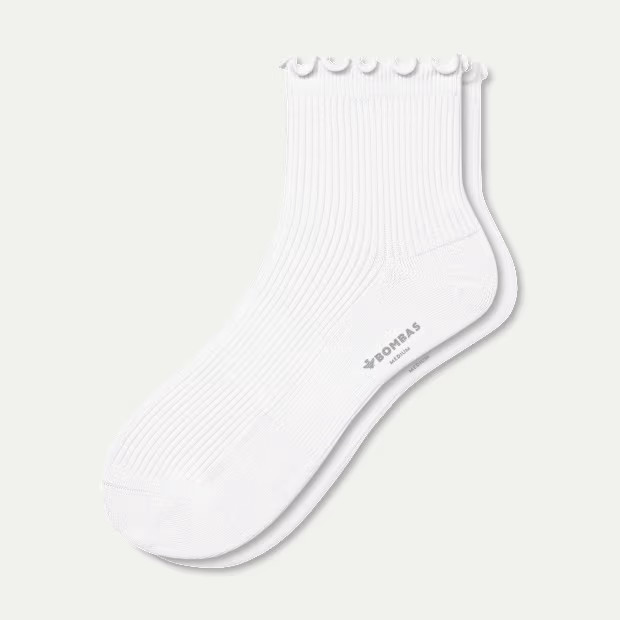 Women's Ruffle Rib Quarter Socks | Bombas