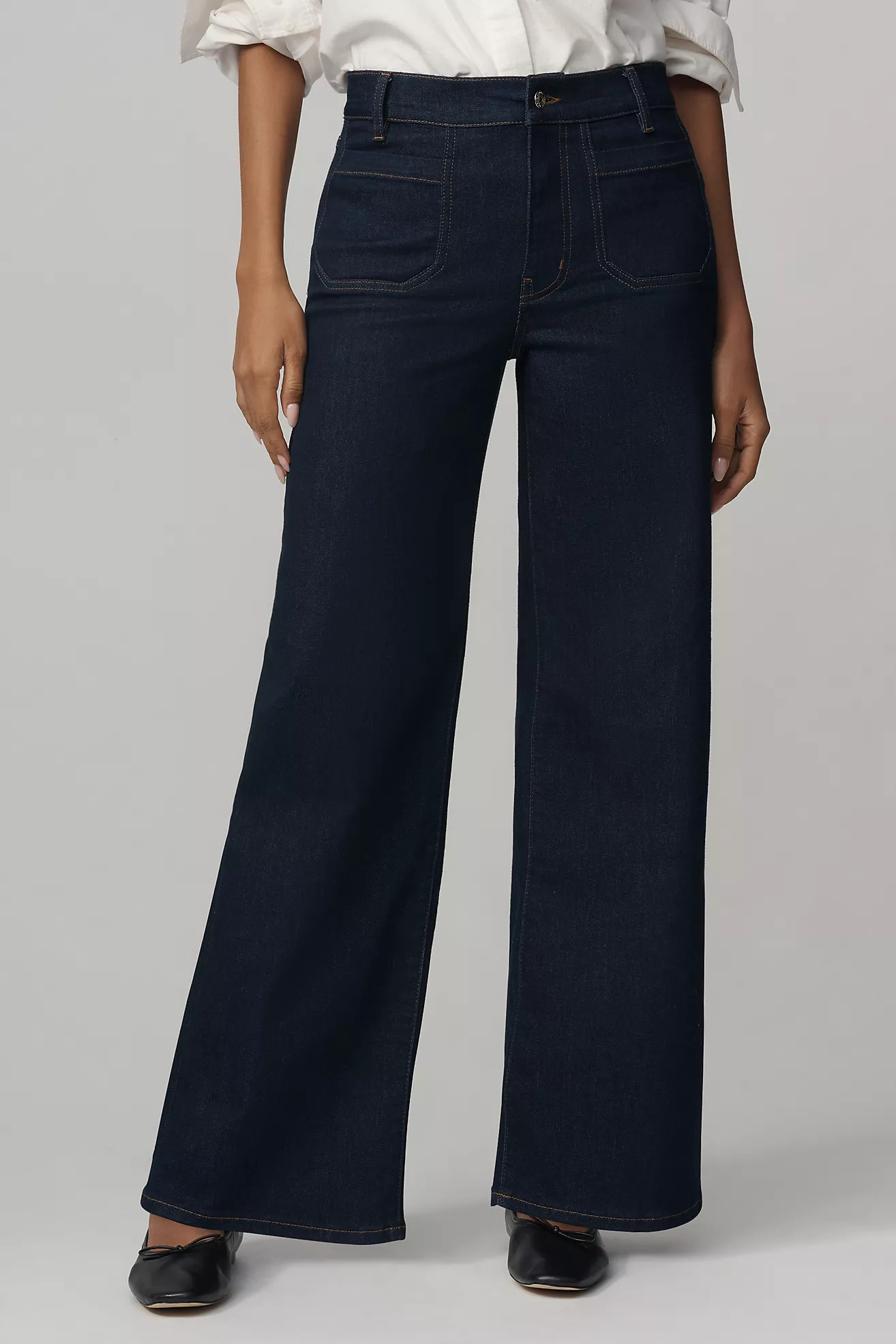 FRAME Le Slim Palazzo High-Rise Wide-Leg Jeans | Anthropologie (US)