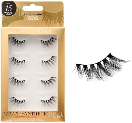 Lilly Lashes Luxury Synthetic Half Lashes (Pack of 4), False Eyelashes, Natural Looking Wispy Las... | Amazon (US)