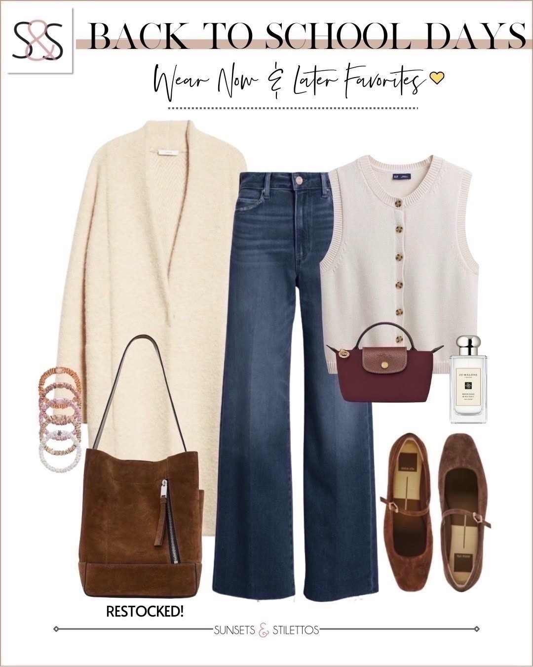 Soft layers, structured denim, and a fresh scent.. this teacher outfit carries you from the classroom to the weekend 🍎✨

Sunsets and Stilettos teacher outfit, fall teacher wardrobe, wide leg jeans outfit, cardigan vest outfit, suede ballet flats, Jo Malone perfume, school outfit for fall



#LTKFindsUnder100 #LTKWorkwear #LTKSeasonal