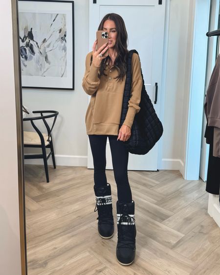 This oversized Amazon tunic is a must! Sz small, Amazon leggings, puffer vest and moon boots complete the apres ski look
Leggings small, vest small, xs better, boots tts
#ltku


#LTKshoecrush #LTKSeasonal #LTKGiftGuide