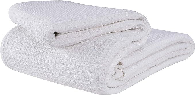 GLAMBURG 100% Cotton Thermal Blanket, Breathable Bed Blanket Twin Size, Soft Waffle Blanket, Twin... | Amazon (US)