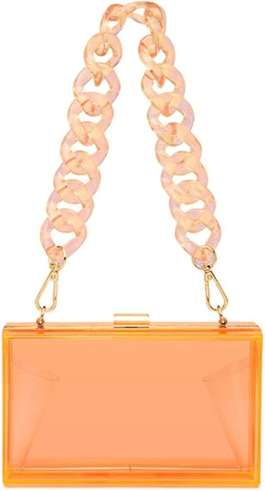 L-COOL Cute Transparent Acrylic Shoulder Bag Clear Crossbody Evening Clutch Purse Handbag With 2 ... | Amazon (US)