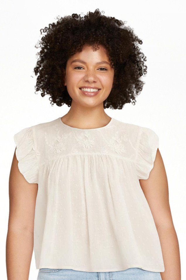 Jessica Simpson Women's Chandler Flutter Sleeve Top, Sizes XS-XL | Walmart (US)