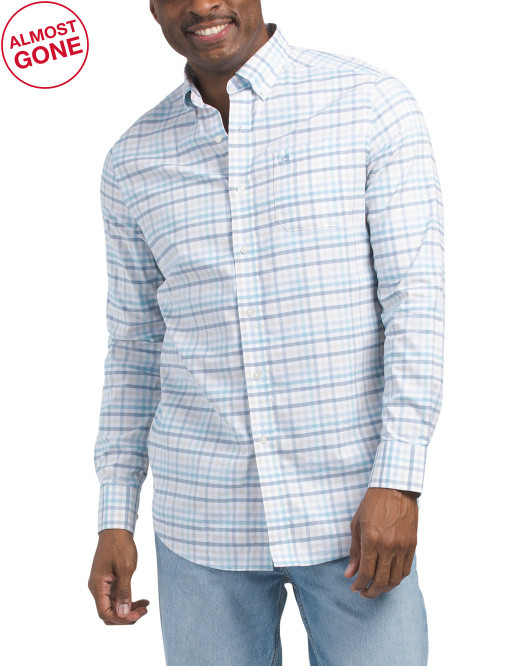 Long Sleeve Coastal Passage Pelham Gingham Sportshirt | TJ Maxx