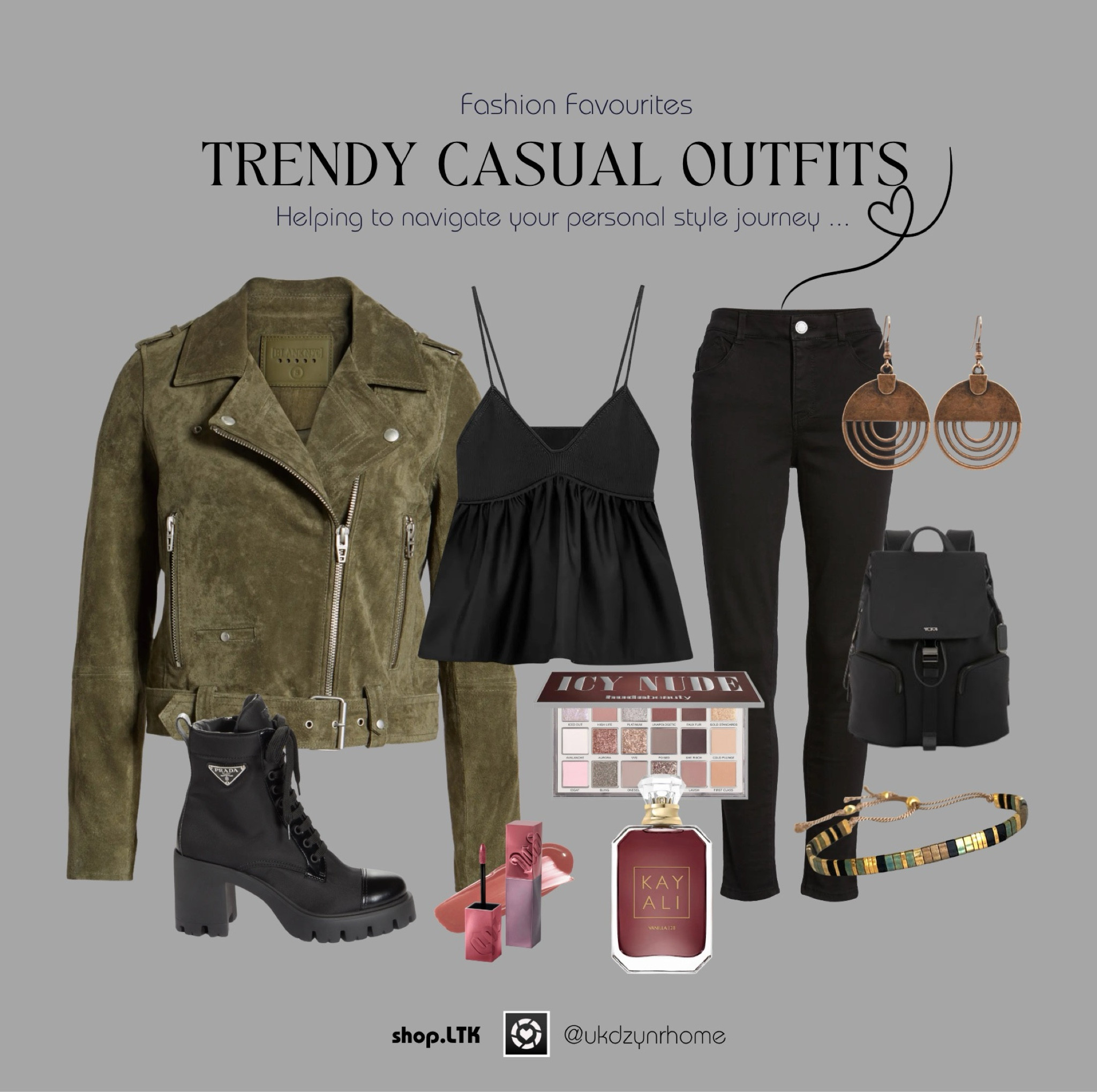 Trendy Casual Outfits | Jackets | Black Jeans| Backpacks | Makeup | Perfume | Earrings | Bead Bracelets 

#LTKShoeCrush #LTKStyleTip #LTKBeauty