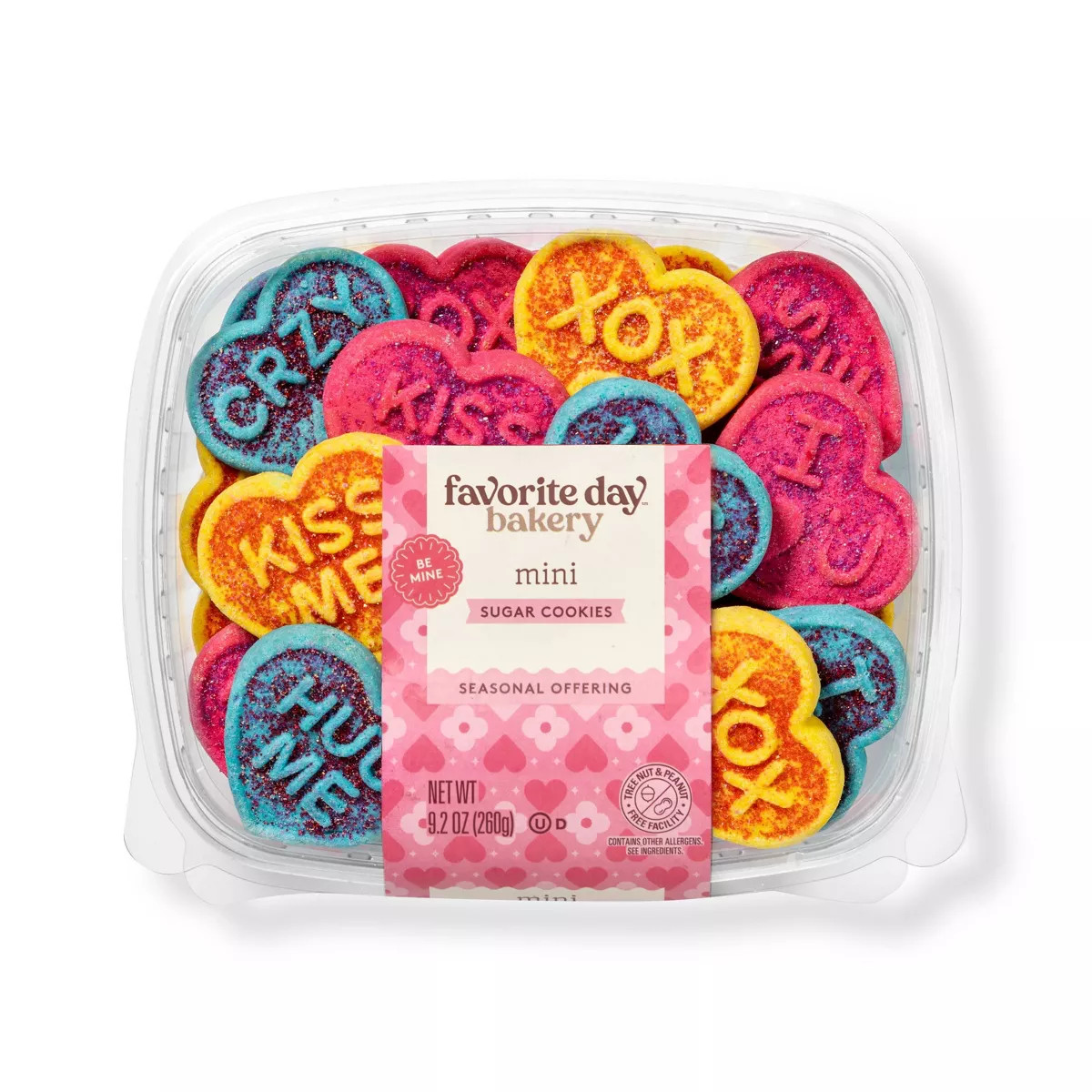 Valentine's Day Message Heart Mini Cookies Tub - 9.2oz/24ct - Favorite Day™ | Target
