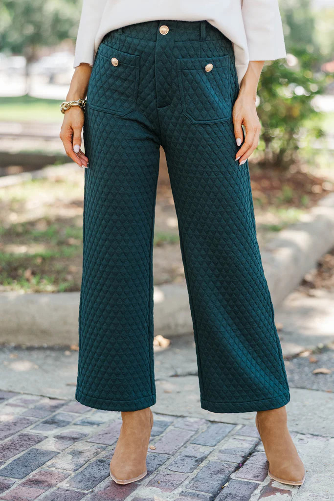 Follow Me To Forever Hunter Green Pants | The Mint Julep Boutique