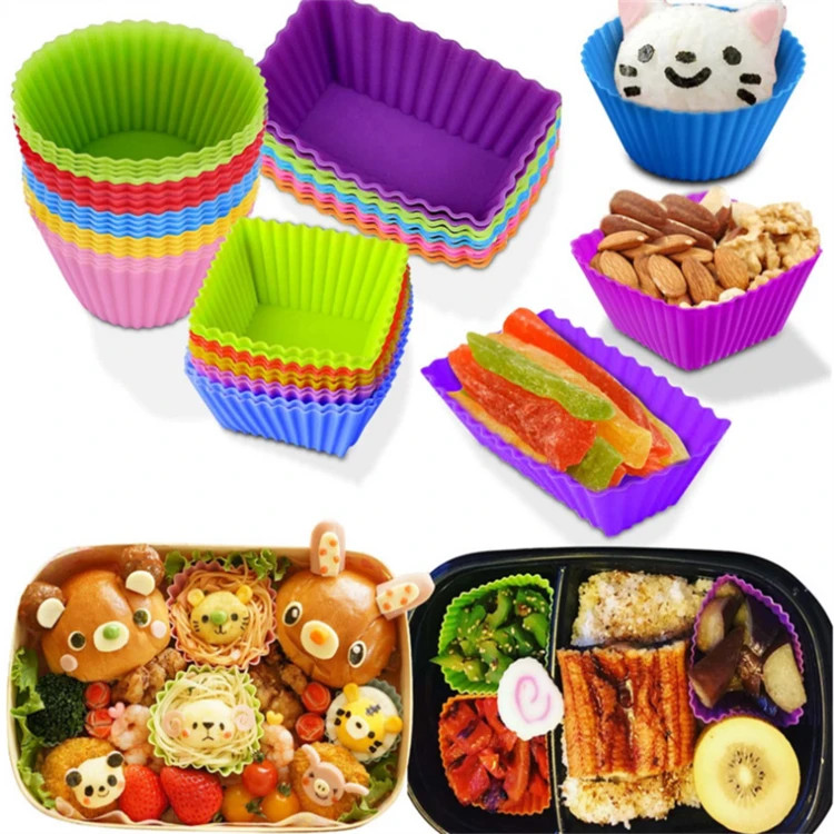 12PCS Silicone Baking Cups Multicolor Muffin Cups Non-Stick Cupcake Liners | SHEIN