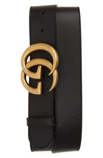 Women's Gucci Cintura Donna Leather Belt, Size 90 - Black | Nordstrom