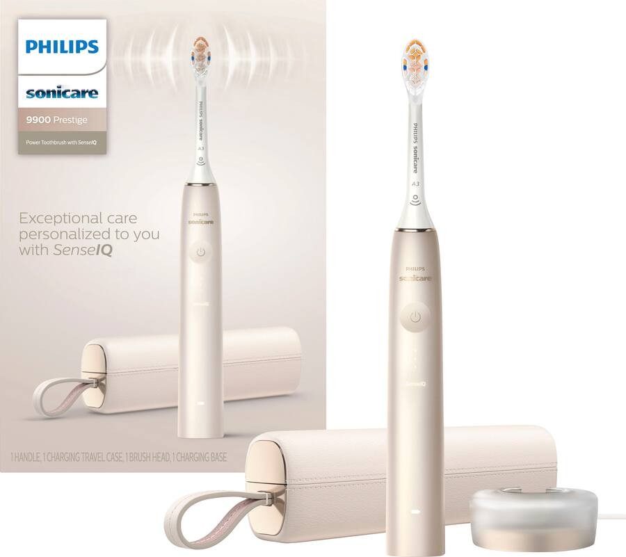 Philips Sonicare - 9900 Prestige Rechargeable Electric Toothbrush with SenseIQ - Champagne | Best Buy U.S.