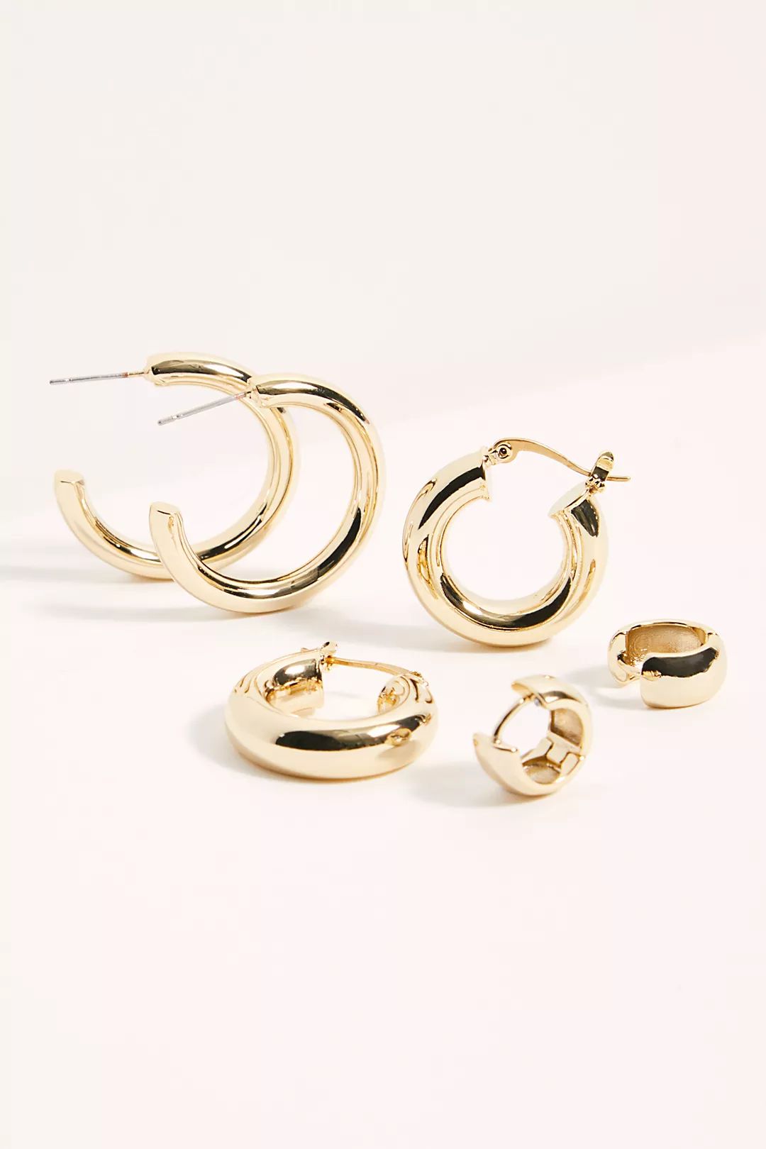 Gold Plated Hoop Earring Set | Free People (Global - UK&FR Excluded)