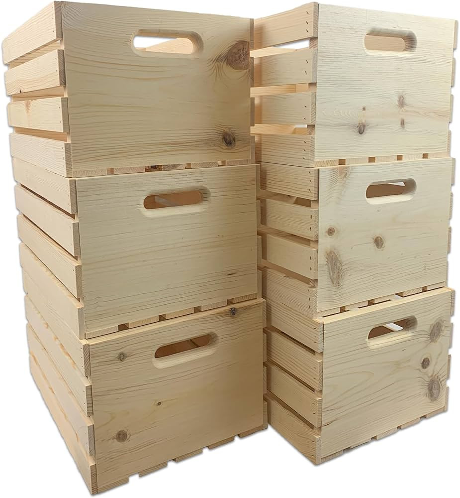 Wilson Large Wooden Pine Crate for Storage and Decoration at Home, Office, Kitchen, Bedroom, and ... | Amazon (US)