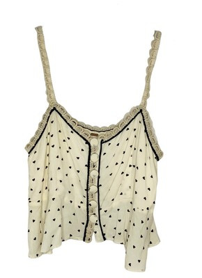 FREE PEOPLE Anthropologie True To The Heart Tank Crop Top Sz M A6 | eBay US