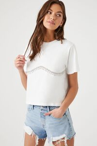Rhinestone-Trim Cropped Tee | Forever 21 (US)
