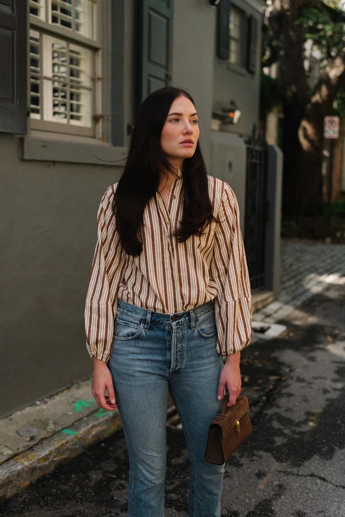 Bryce Top in Brown Remy Stripe | Parterre