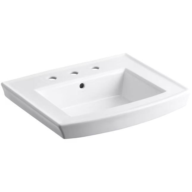 KOHLER Archer White Vitreous China Traditional Pedestal Sink Top (20.44-in x 23.94-in x 7.94-in) | Lowe's