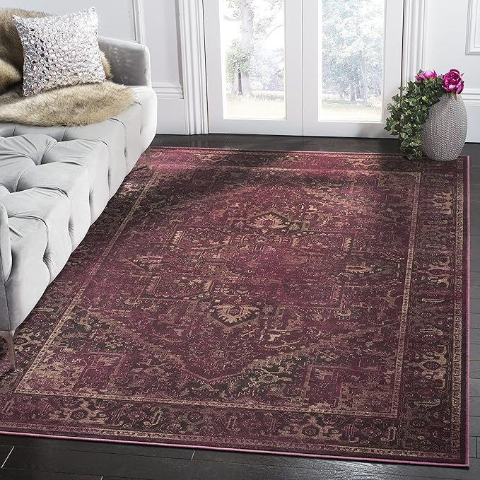 Safavieh Vintage Premium Collection Transitional Oriental Distressed Silky Viscose Area Rug, 8'10... | Amazon (US)
