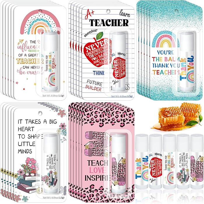 30 Pack Teacher Employee Appreciation Gift Bulk Lip Balm Employee Staff Appreciation Teacher Staf... | Amazon (US)