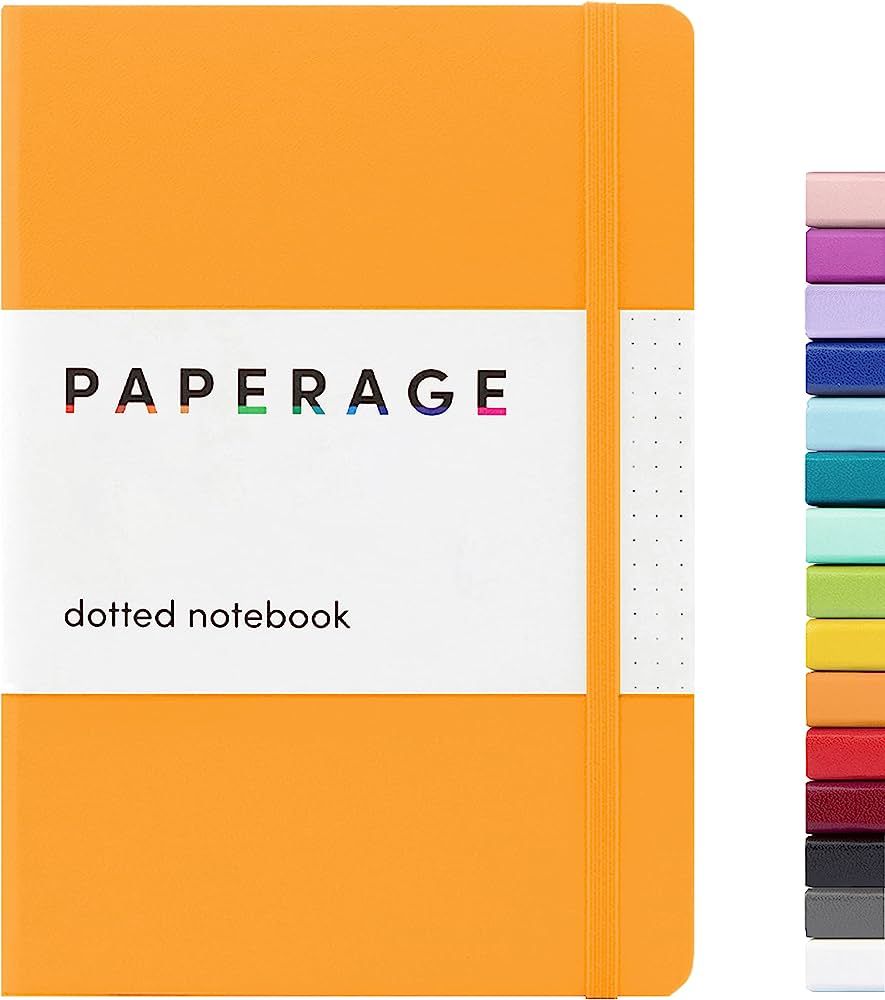 PAPERAGE Dotted Journal Notebook, (Marigold), 160 Pages, Medium 5.7 inches x 8 inches - 100 GSM T... | Amazon (US)
