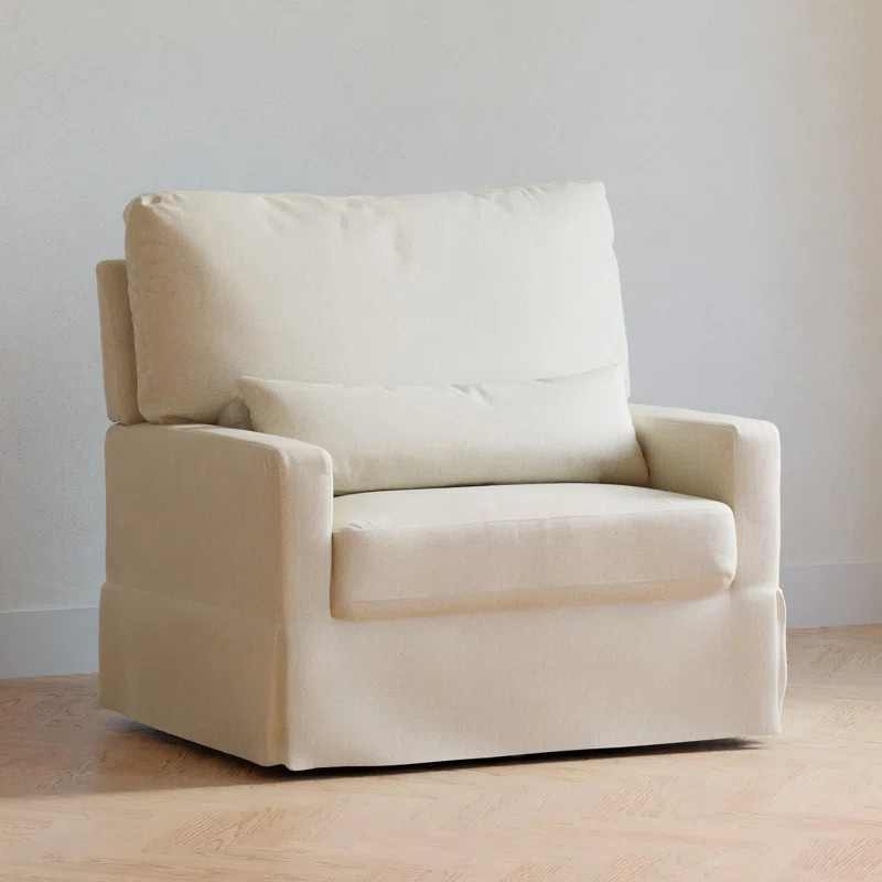 Crawford Pillowback Chair and a Half Upholstered Swivel Glider | Wayfair North America