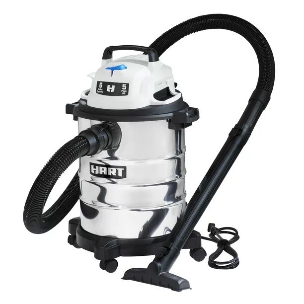 Hart 6 Gallon Stainless Steel 5HP Wet/Dry Vacuum - Walmart.com | Walmart (US)