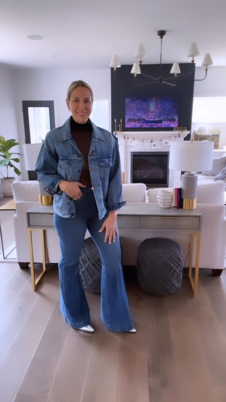 Nordstrom Anniversary Sale in stock items! 

Levi’s 90’s denim jacket - oversized fit. In true size M. 

Frame Flare jeans - run large.  Size down. Very stretchy

Sheer mock turtleneck - true to size. Perfect for layering under shirts and jackets and blazers. 

Silver boots - Steve Madden - size up if in between sizes. 


Fall trends
Denim 
NSale


#LTKStyleTip #LTKxNSale #LTKSummerSales