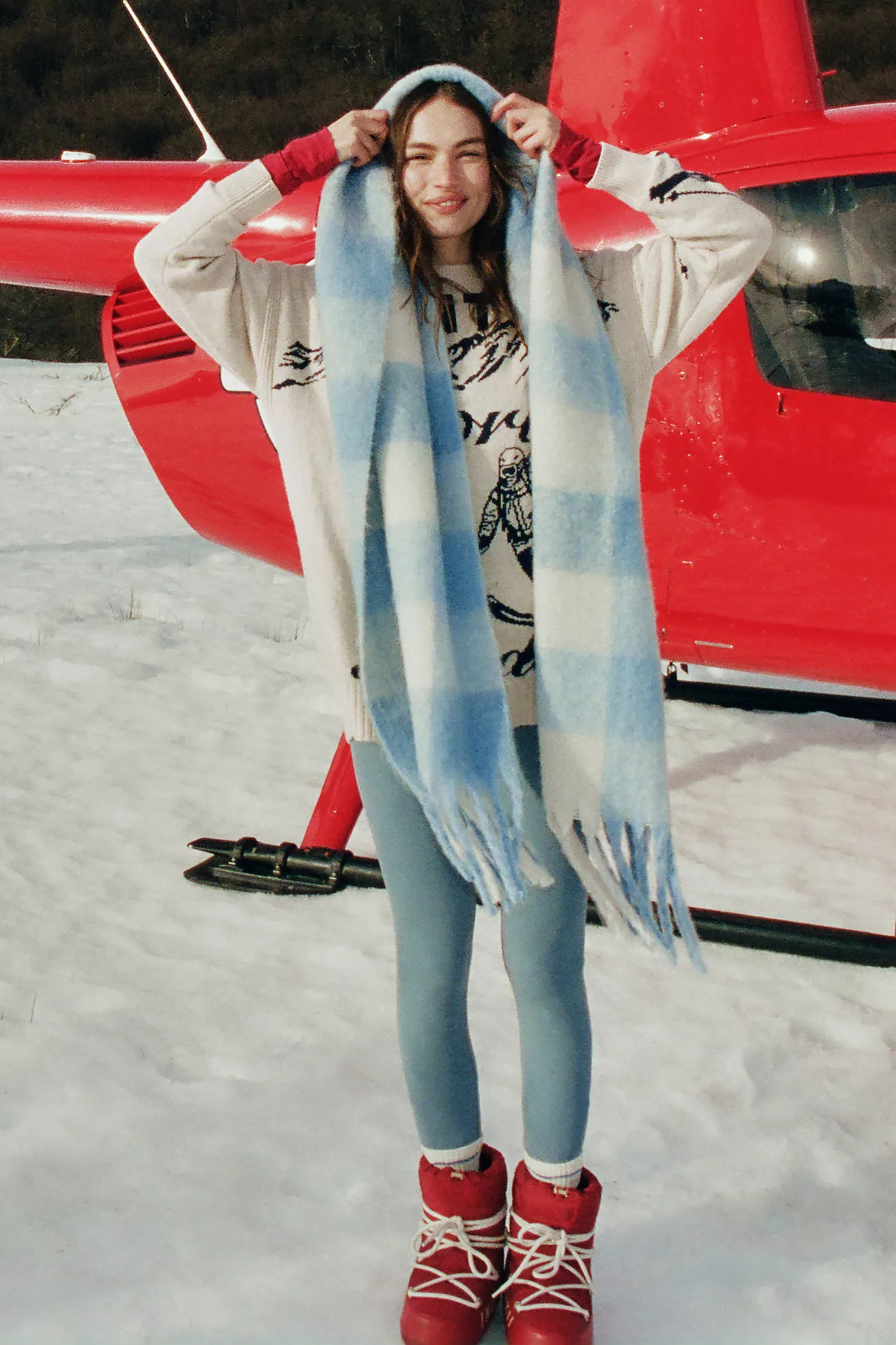 Maeve Plaid Fringe Scarf | Anthropologie (US)