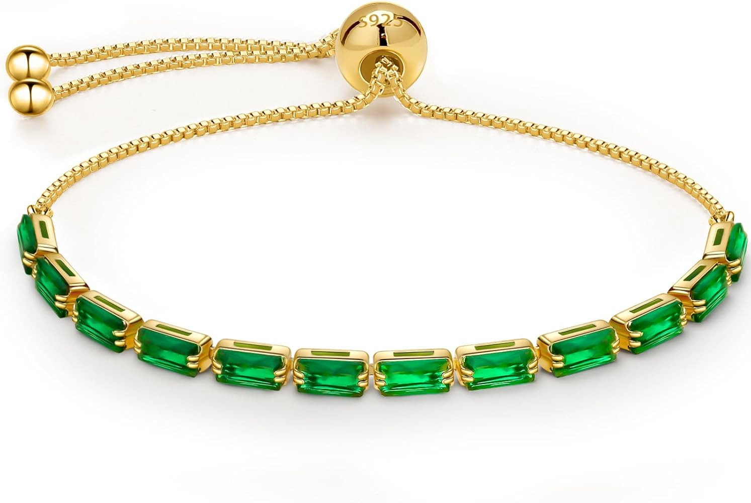 J.Fée Gold Tennis Bracelet, S925 Bracelet Plated 14K Gold with Sparkling 5A Cubic Zirconia Gold ... | Amazon (US)