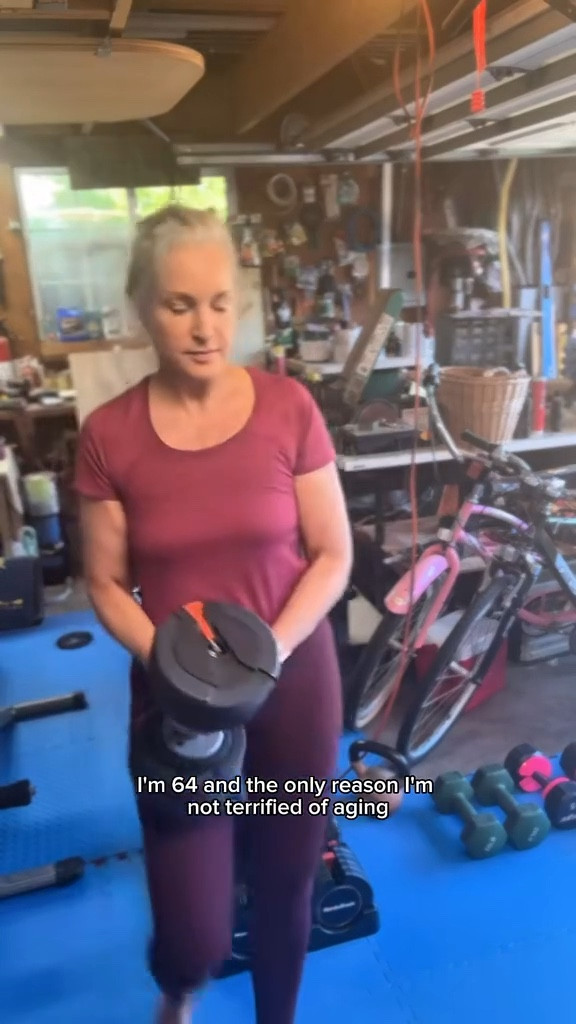 My home gym setup for strength training using dumbbells, trap bar, workout bench, and step-up box for resistance workouts at home. 

 

#LTKfitnessgoals #LTKActive #LTKOver40